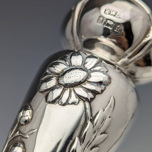 1905 British antique sterling silver vase vase pair 84g Henry Williams